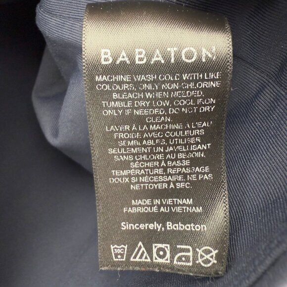 BABATON Contour Square Neck Navy Blue Crop Long Sleeve Minimalist Top sz S - Picture 6 of 7